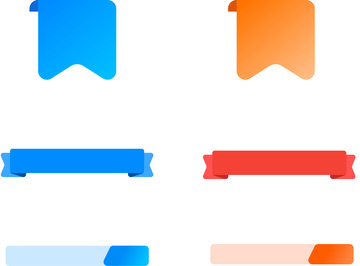 蓝橙色火爆流行电商促销活动标签角标矢量