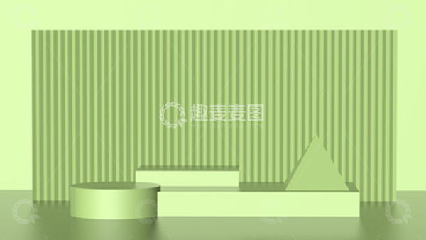 源文件下载【趣麦麦图】绿色小清新卡通C4D电商展台