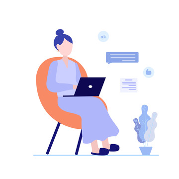 商务居家办公扁平人物