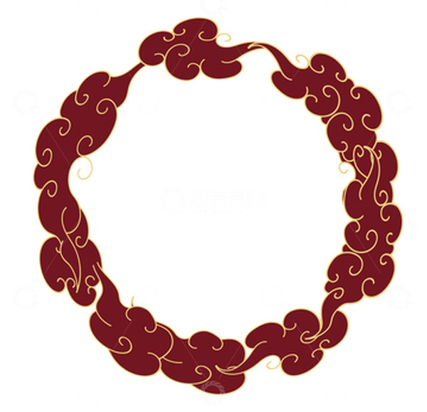 源文件下载【趣麦麦图】七夕国风云纹装饰框