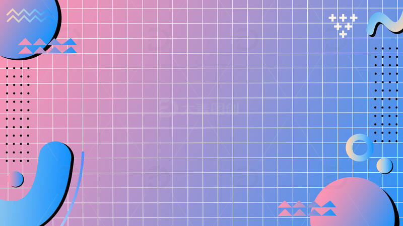 粉蓝渐变镭射电商新媒体网页几何背景