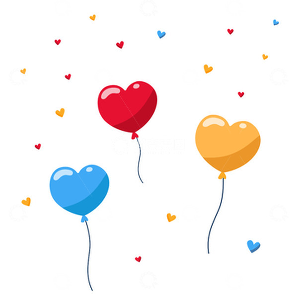 源文件下载【趣麦麦图】七夕可爱卡通爱心气球免抠元素