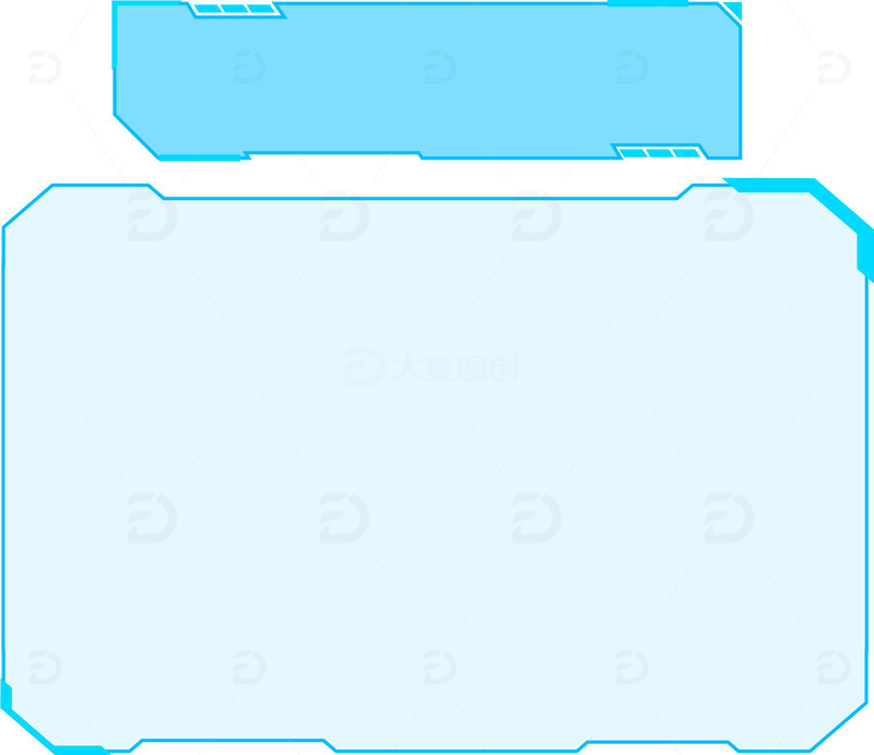 源文件下载【趣麦麦图】蓝色科技文字标题边框