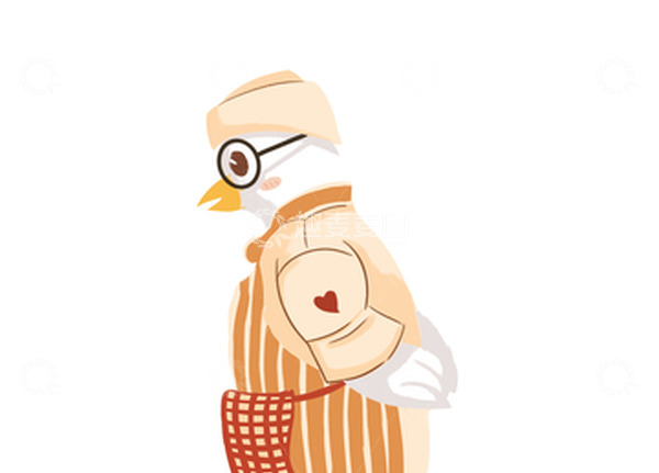 源文件下载【趣麦麦图】黄色扁平风小鸽子手绘图