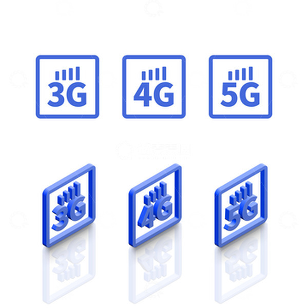 源文件下载【趣麦麦图】-蓝色2.5D图标科技UI图标标志信号