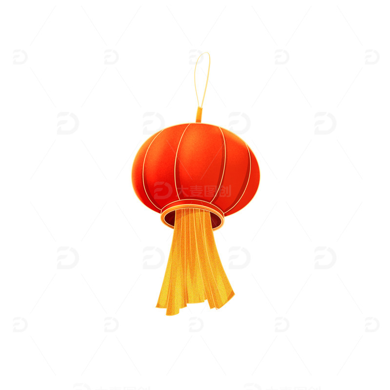 源文件下载【趣麦麦图】红色国潮手绘灯笼元素