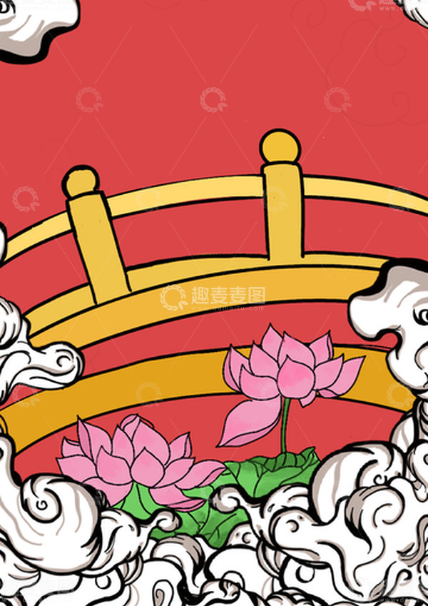 源文件下载【趣麦麦图】鹊桥七夕约会浪漫手绘图