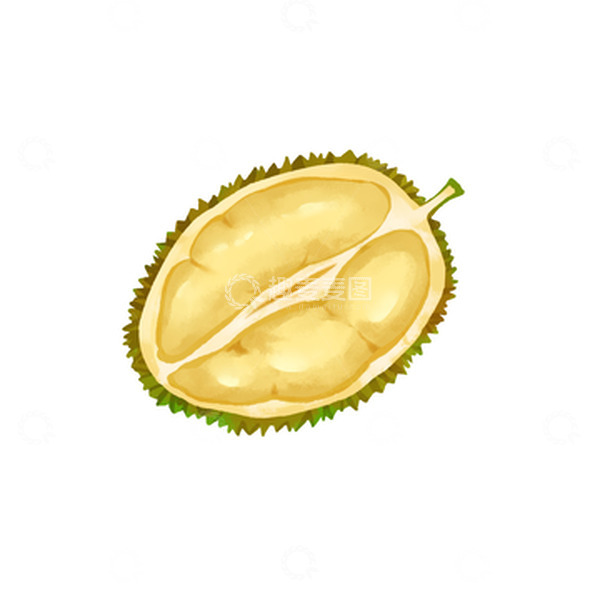 源文件下载【趣麦麦图】榴莲夏天热带水果手绘甜品小暑大暑夏至
