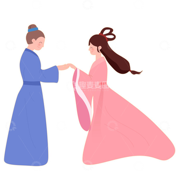 源文件下载【趣麦麦图】七夕牛郎织女鹊桥相会