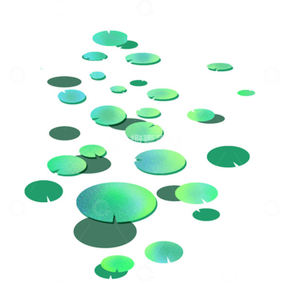 源文件下载【趣麦麦图】小清新手绘荷叶元素