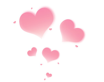 粉红色渐变烂漫唯美 手绘 七夕情人节爱心