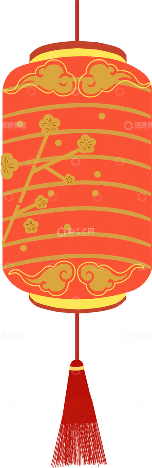 源文件下载【趣麦麦图】红色七夕灯笼元素