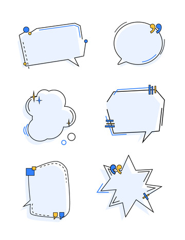 卡通可爱漫画爆炸对话框气泡标签标题边框