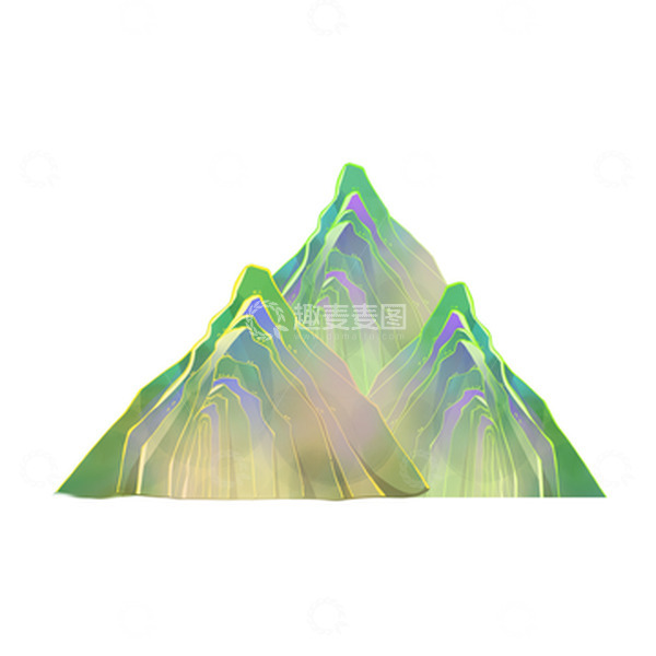 源文件下载【趣麦麦图】-国潮山水山丘山峰山脉手绘山元素