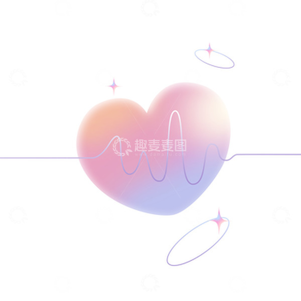 源文件下载【趣麦麦图】渐变情人节爱心