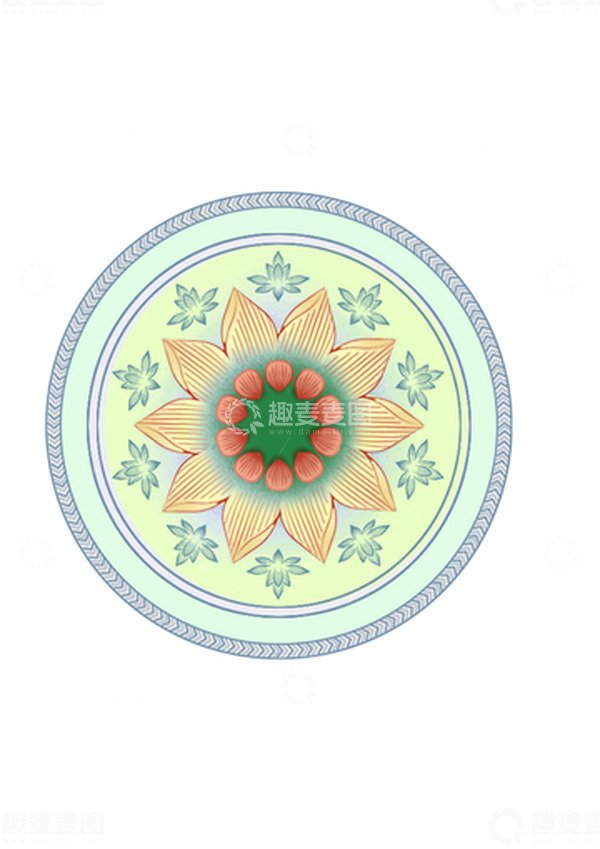 源文件下载【趣麦麦图】国潮 盘子 青花瓷 手绘装饰元素