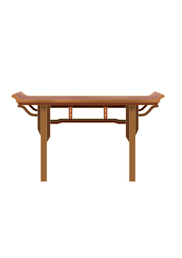 国潮 手绘 八仙桌 装饰元素