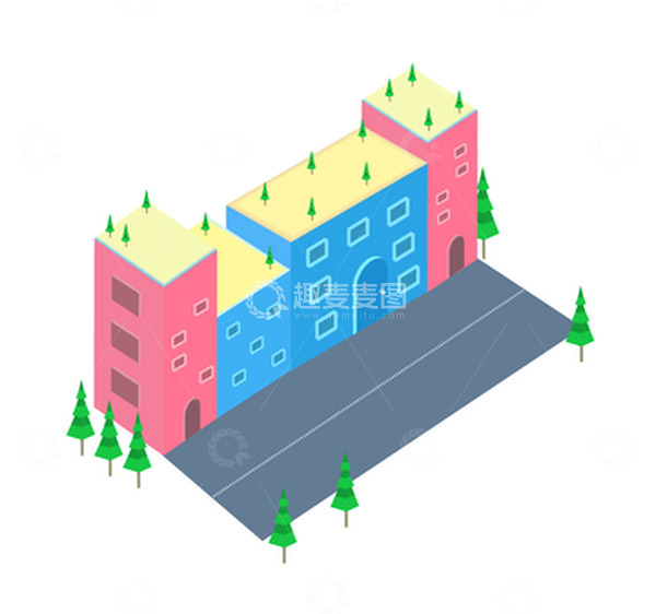 源文件下载【趣麦麦图】2.5D城市插画