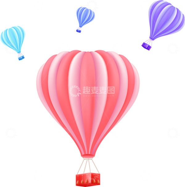 源文件下载【趣麦麦图】七夕热气球礼物漂浮装饰元素