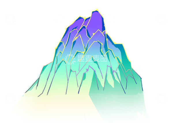 源文件下载【趣麦麦图】国潮风景山水山峰山元素手绘图