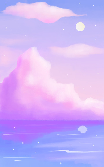 唯美浪漫的傍晚海边七夕背景