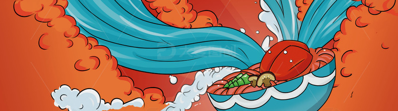 源文件下载【趣麦麦图】国潮美食面条小吃鸭血粉丝插画手绘卡通