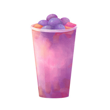 手绘冷饮奶茶饮品插画元素