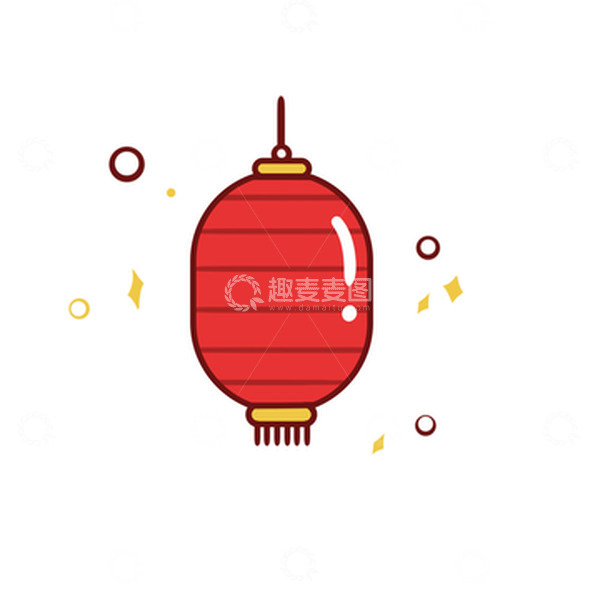 源文件下载【趣麦麦图】红色卡通灯笼七夕节手绘图