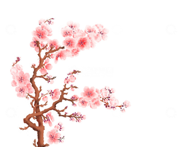 源文件下载【趣麦麦图】手绘 梅花 国潮 七夕浪漫装饰元素