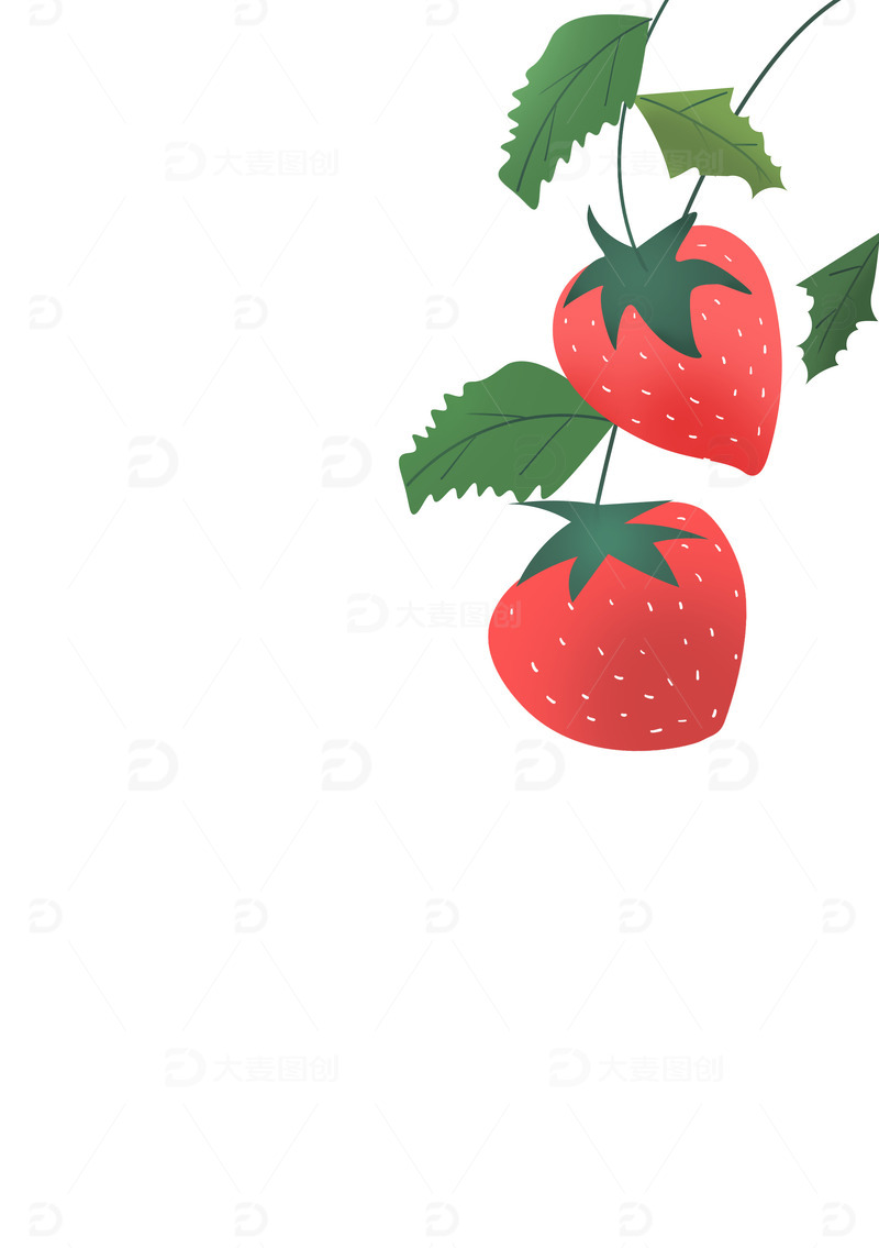 源文件下载【趣麦麦图】红色商业插画风草莓手绘元素