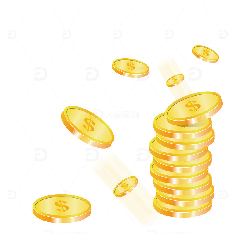 金币金融理财元素金色免扣金钱币