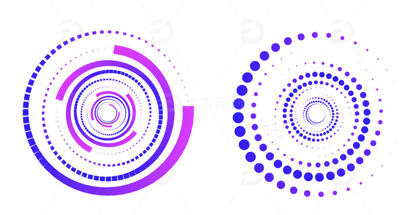源文件下载【趣麦麦图】渐变矢量线条圆圈放射圆环科技背景装饰