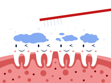 牙齿清洁口腔卫生刷牙爱牙日矢量元素