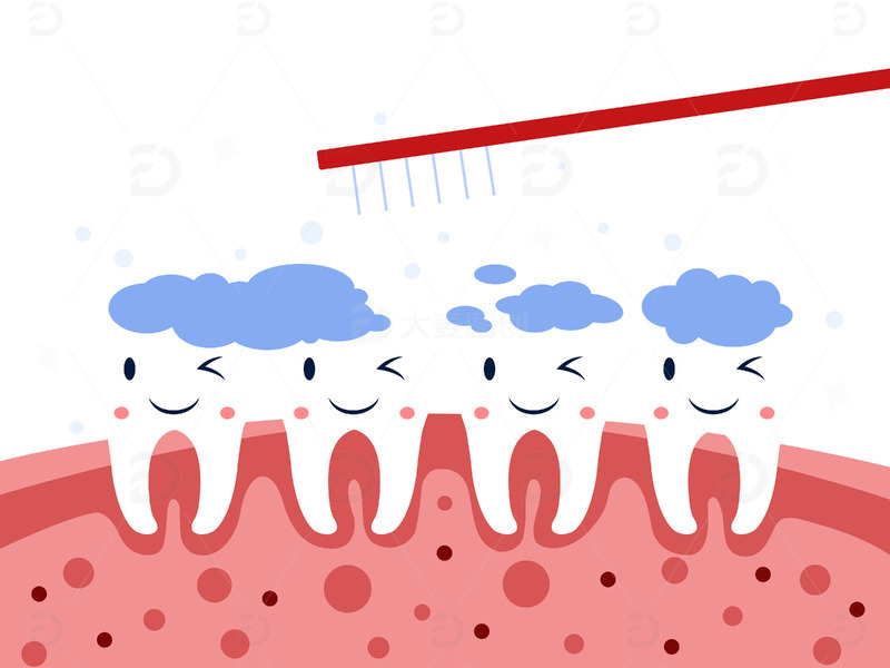 牙齿清洁口腔卫生刷牙爱牙日矢量元素