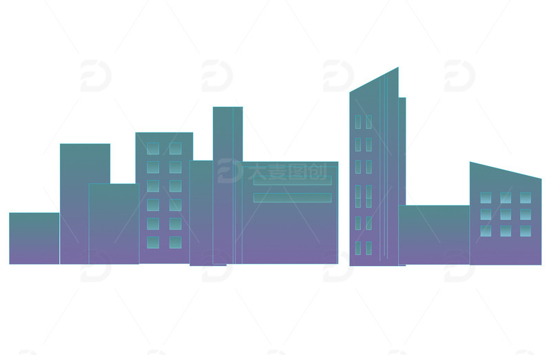 源文件下载【趣麦麦图】蓝色 科技 城市 装饰元素