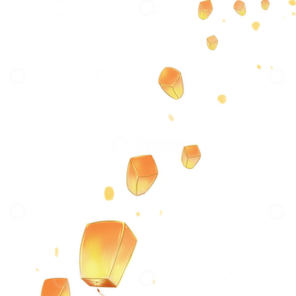 源文件下载【趣麦麦图】七夕孔明灯星星点点免扣元素