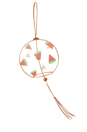 圆风铃夏天大暑西瓜玻璃