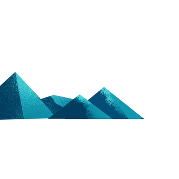 蓝色夜晚肌理噪点扁平山脉元素