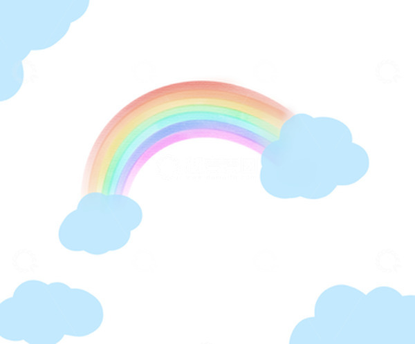 源文件下载【趣麦麦图】七彩颜色彩虹扁平手绘元素