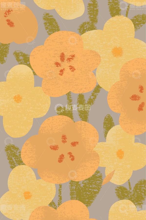 源文件下载【趣麦麦图】小清新典雅手机壳壁纸背景手绘图