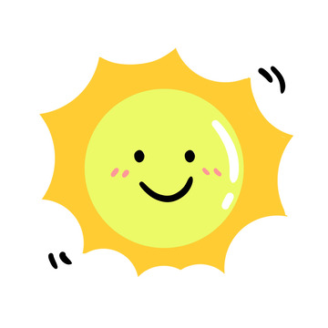 卡通太阳夏天大太阳手绘图