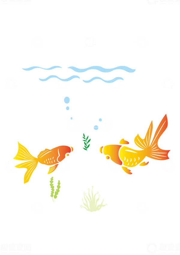 源文件下载【趣麦麦图】大暑金鱼矢量手绘
