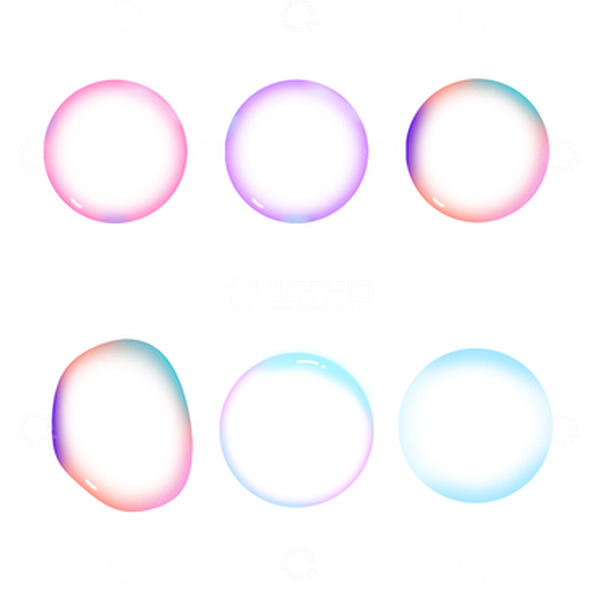 源文件下载【趣麦麦图】-彩色透明气泡泡沫