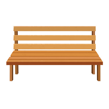 手绘公园长椅插画元素