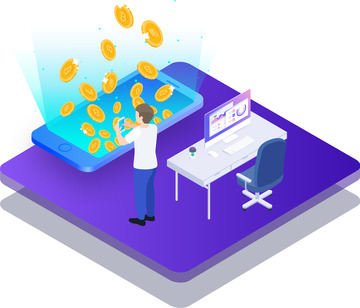 2.5D科技金融金币元素