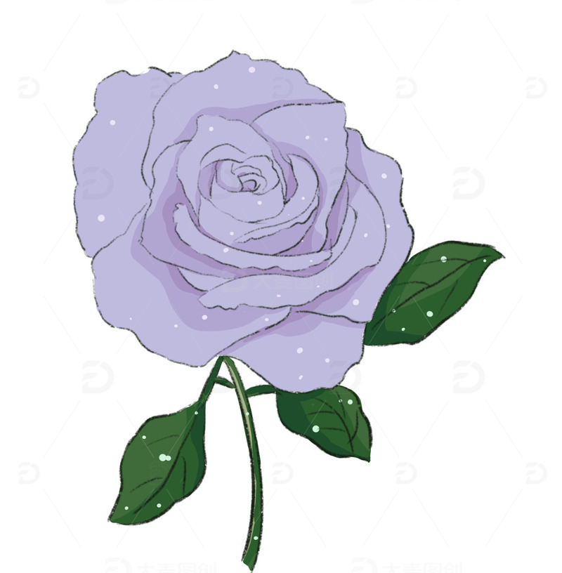 浪漫七夕紫色玫瑰元素