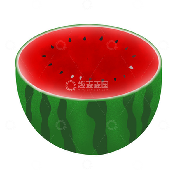 源文件下载【趣麦麦图】夏日清凉半个西瓜