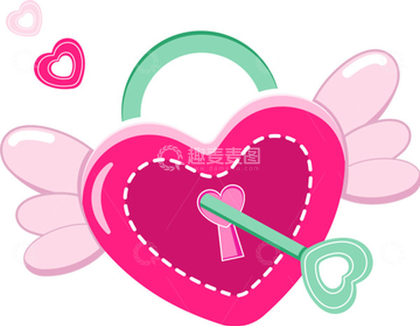 源文件下载【趣麦麦图】粉色七夕魔法爱心元素