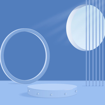 蓝色清新空间小场景背景