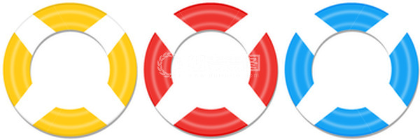 源文件下载【趣麦麦图】卡通游泳圈大暑节气夏天清凉元素矢量红蓝黄